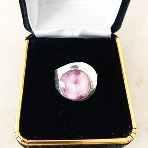 Ring Silver 950 Adjustable Ring with natural stones new.